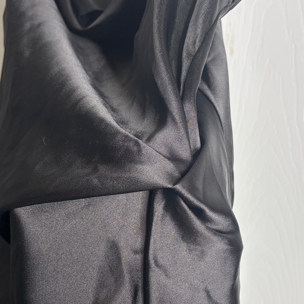 Glam Black Satin Dress - Picture 4 of 8